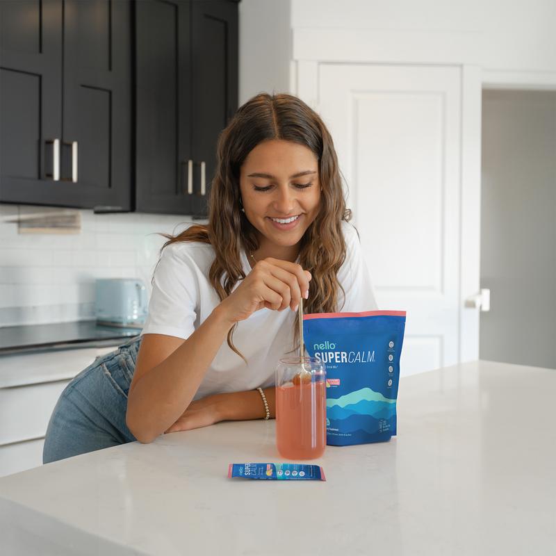 Nello Supercalm – Calming Drink Mix with KSM-66 Ashwagandha, Vitamin D3, Magnesium & L-Theanine – Supports Cortisol Balance, Mood & Sleep, Helps Manage Occasional Stress (20 Serving)!
