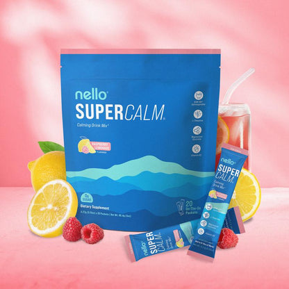 Nello Supercalm – Calming Drink Mix with KSM-66 Ashwagandha, Vitamin D3, Magnesium & L-Theanine – Supports Cortisol Balance, Mood & Sleep, Helps Manage Occasional Stress (20 Serving)!