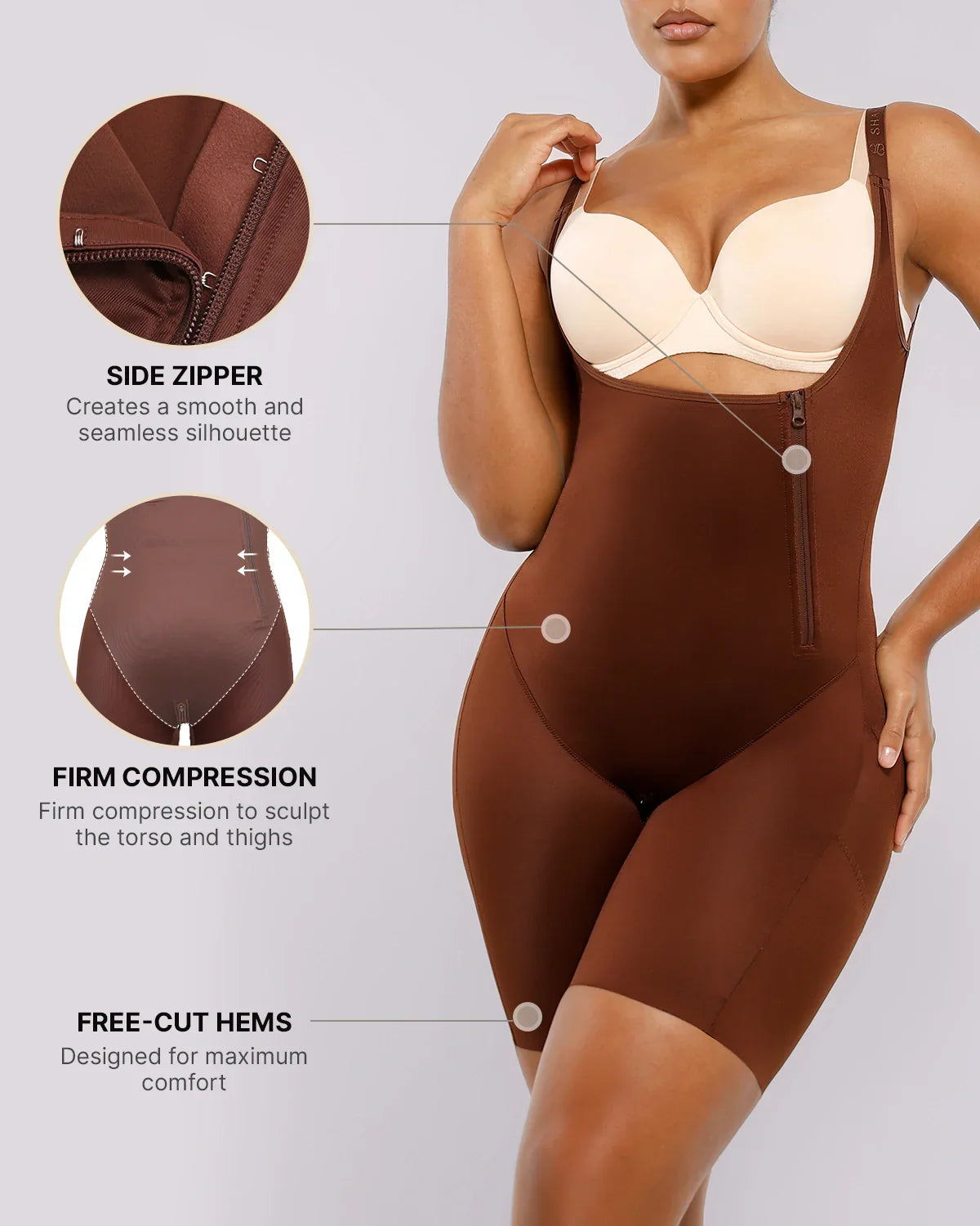 BOOT-YEAH™ SilkSculpt Open Bust Full Bodysuit